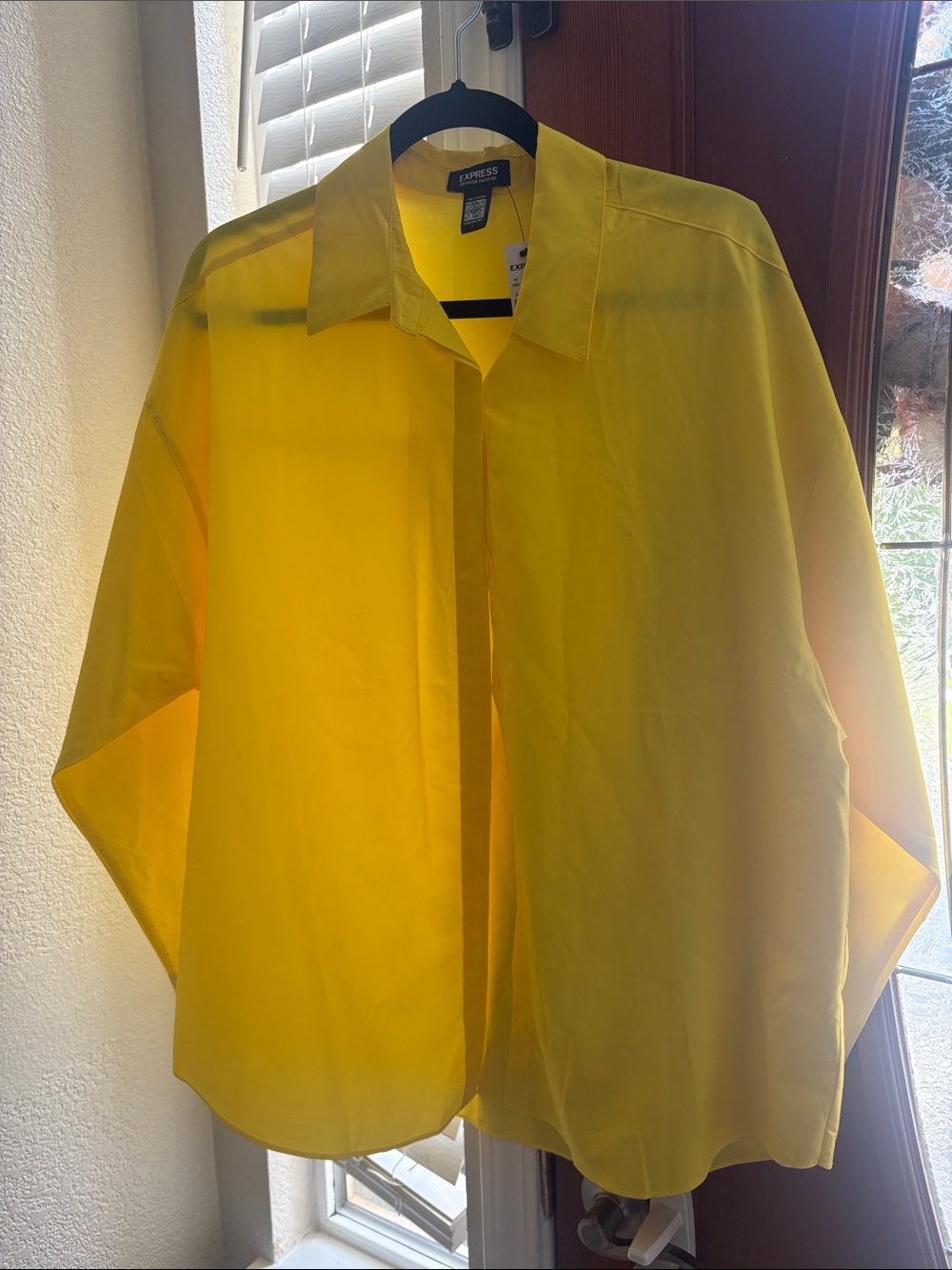Express Women’s Yellow button down Shirt